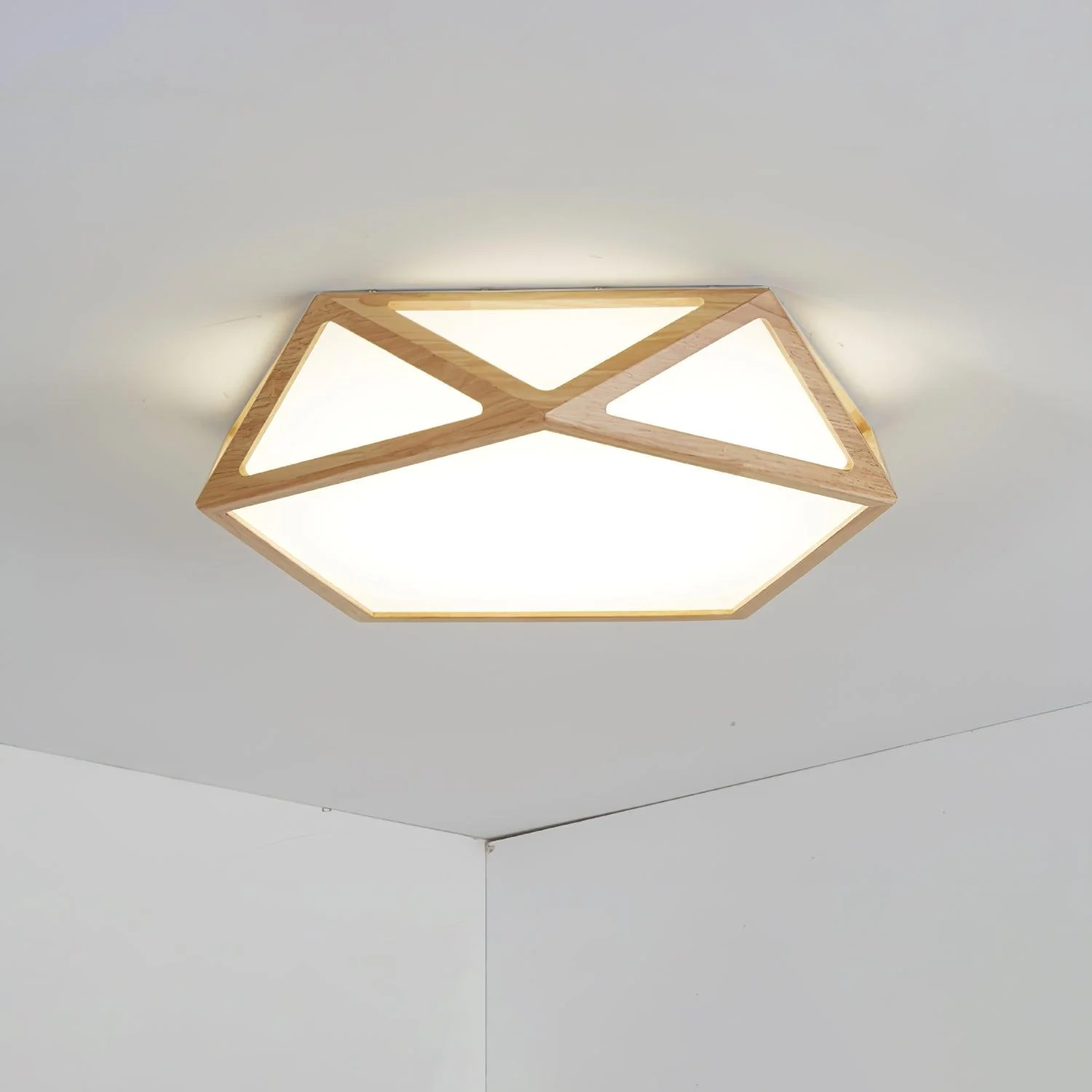 Solara Ceiling Lamp Wooden Diamond Geometric Modern - Image 19
