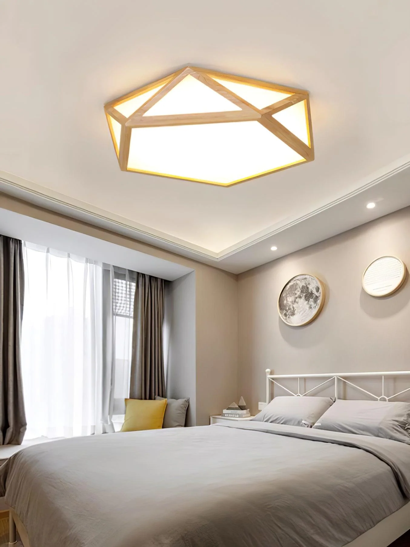 Solara Ceiling Lamp Wooden Diamond Geometric Modern - Image 24
