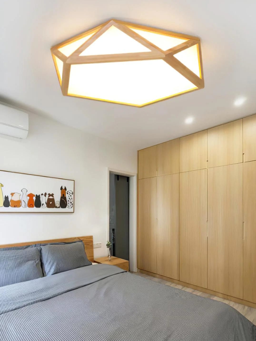 Solara Ceiling Lamp Wooden Diamond Geometric Modern - Image 26