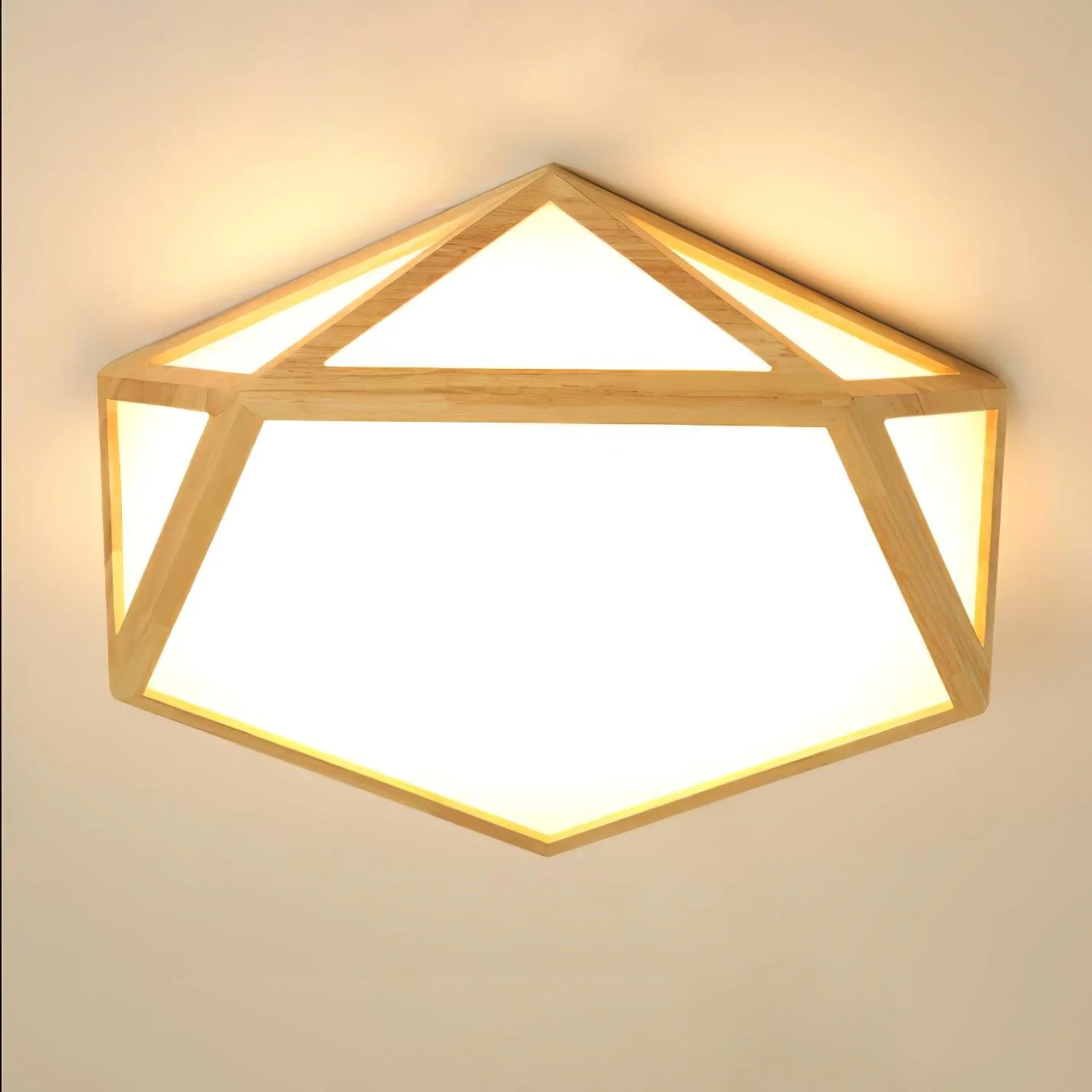 Solara Ceiling Lamp Wooden Diamond Geometric Modern - Image 27