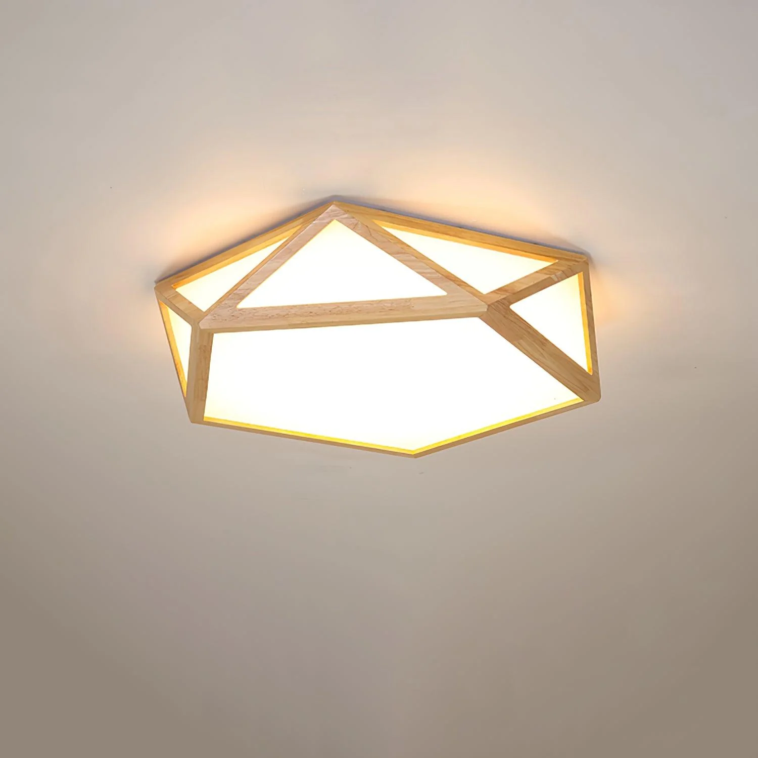 Solara Ceiling Lamp Wooden Diamond Geometric Modern - Image 8