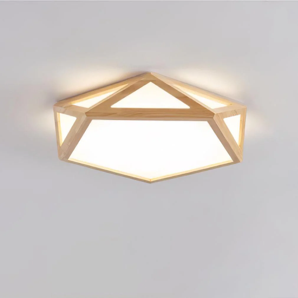 Solara Ceiling Lamp Wooden Diamond Geometric Modern - Image 9