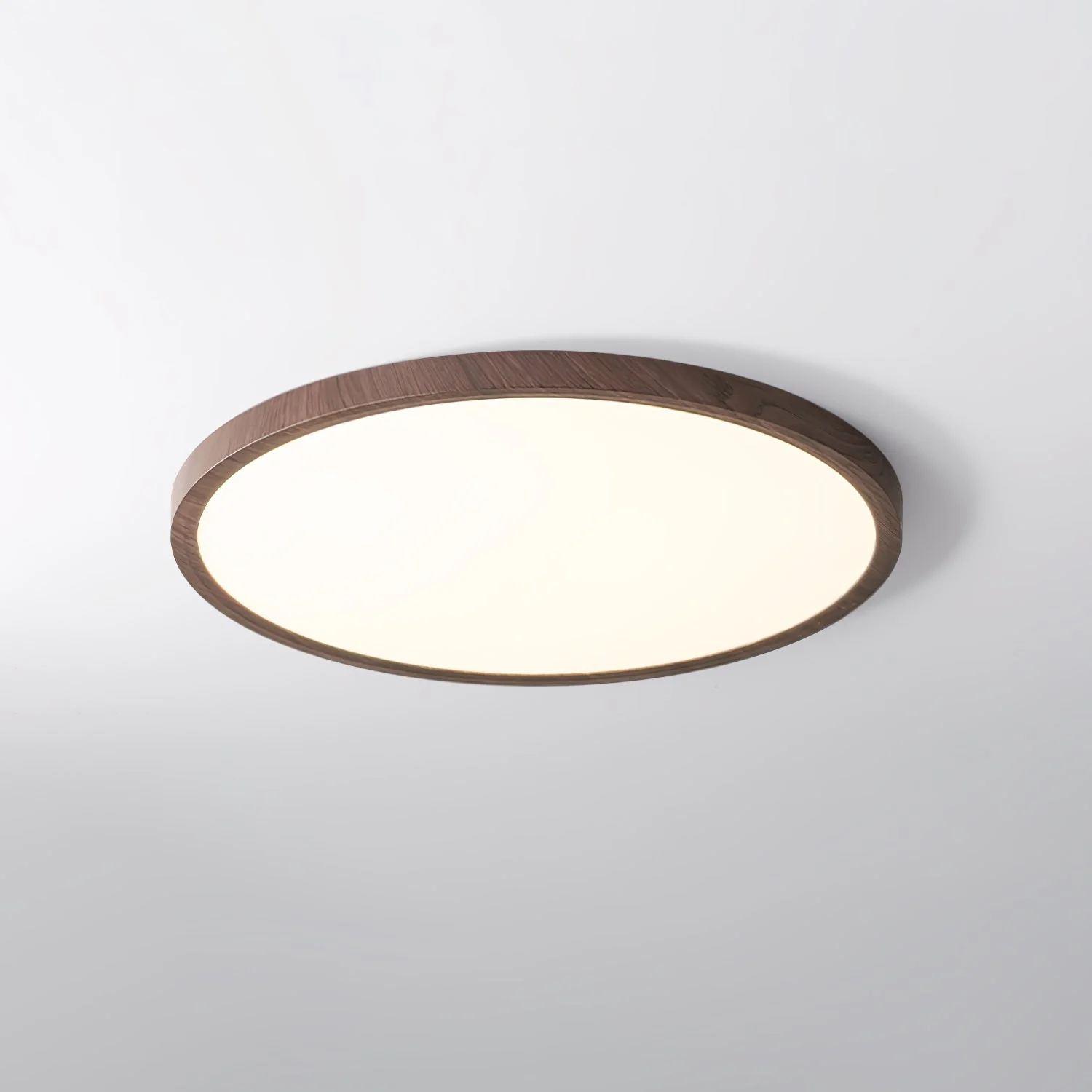 Solara Ceiling Light Thin Round Walnut Look Minimalist - Image 8