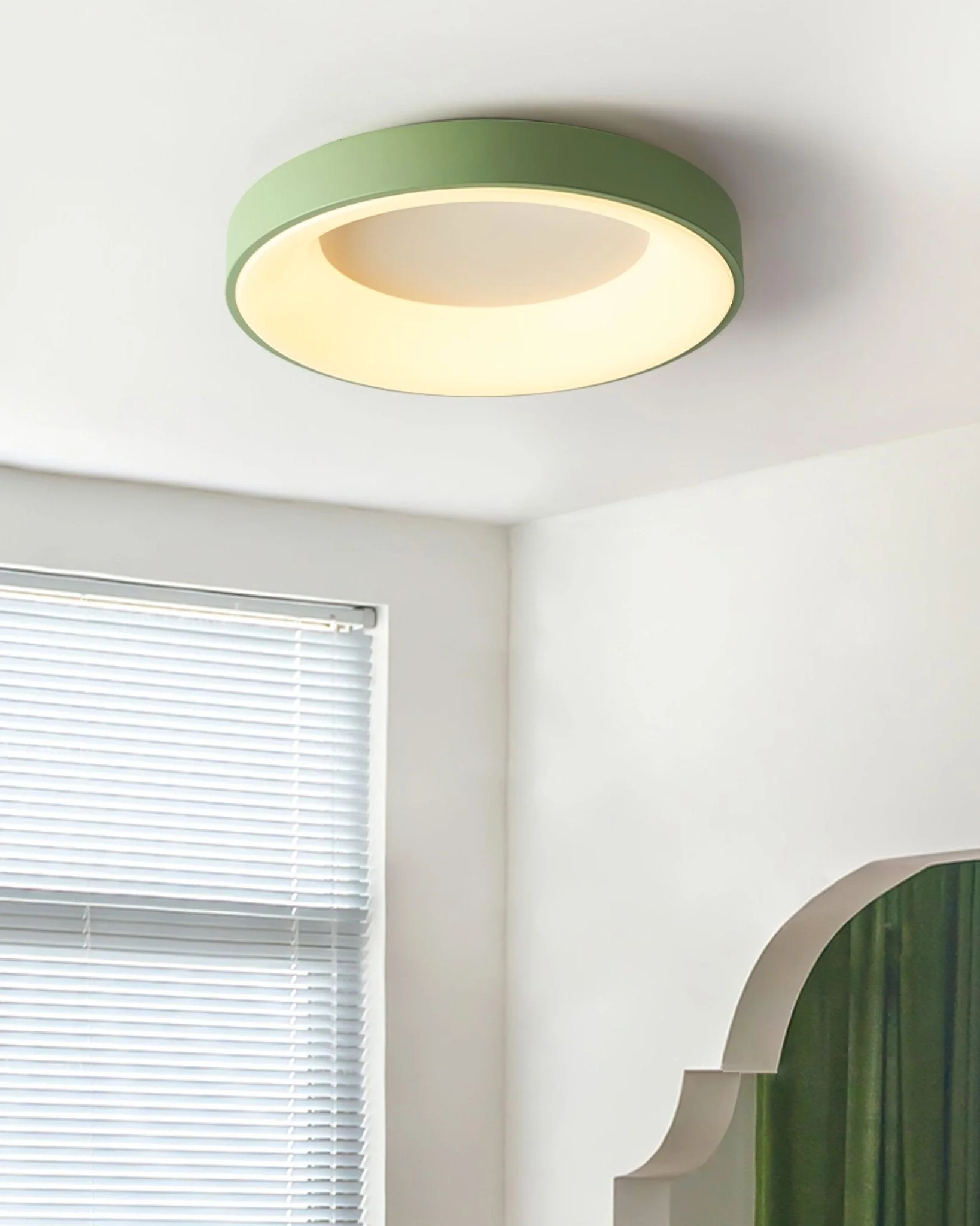 Solara Ceiling Light Iron Contemporary Green Shade - Image 10