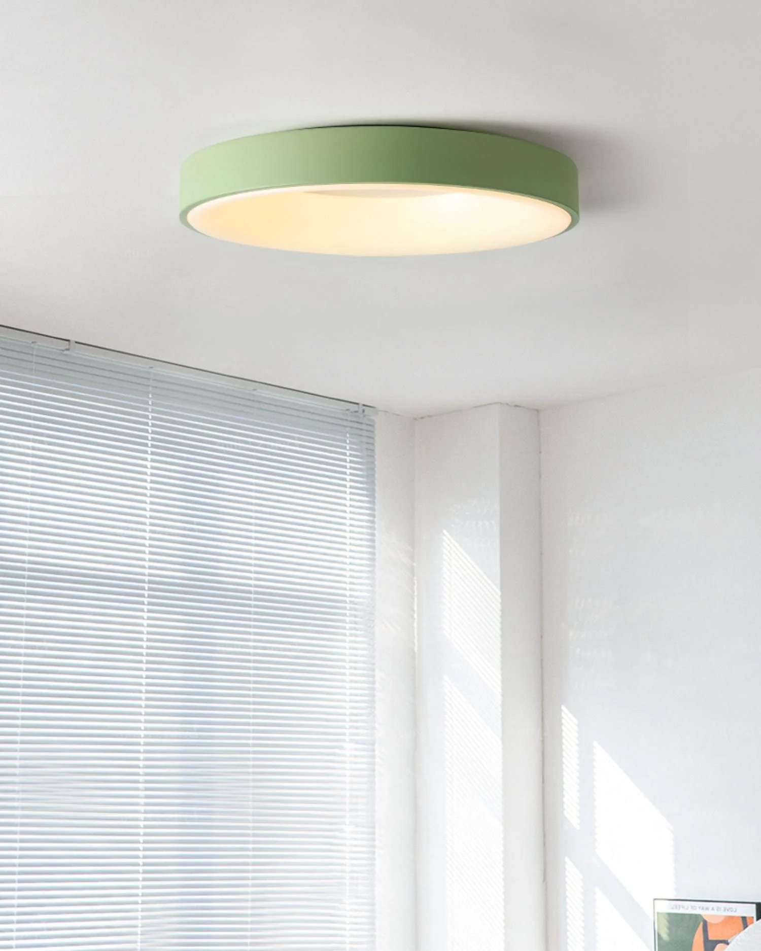 Solara Ceiling Light Iron Contemporary Green Shade - Image 14