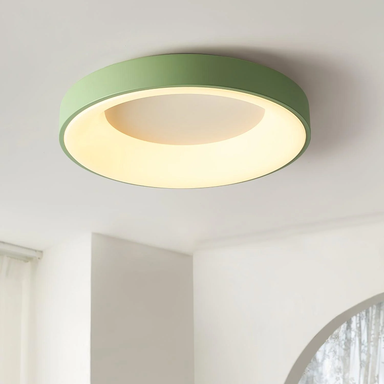 Solara Ceiling Light Iron Contemporary Green Shade - Image 16