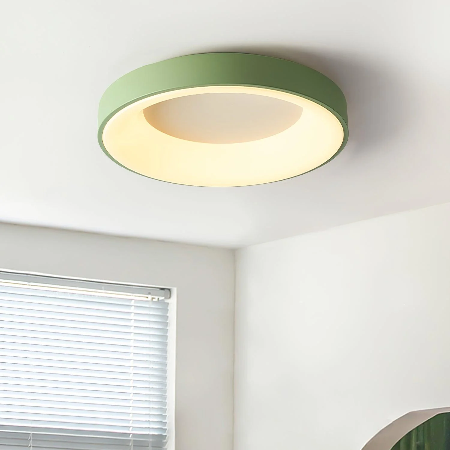 Solara Ceiling Light Iron Contemporary Green Shade - Image 22
