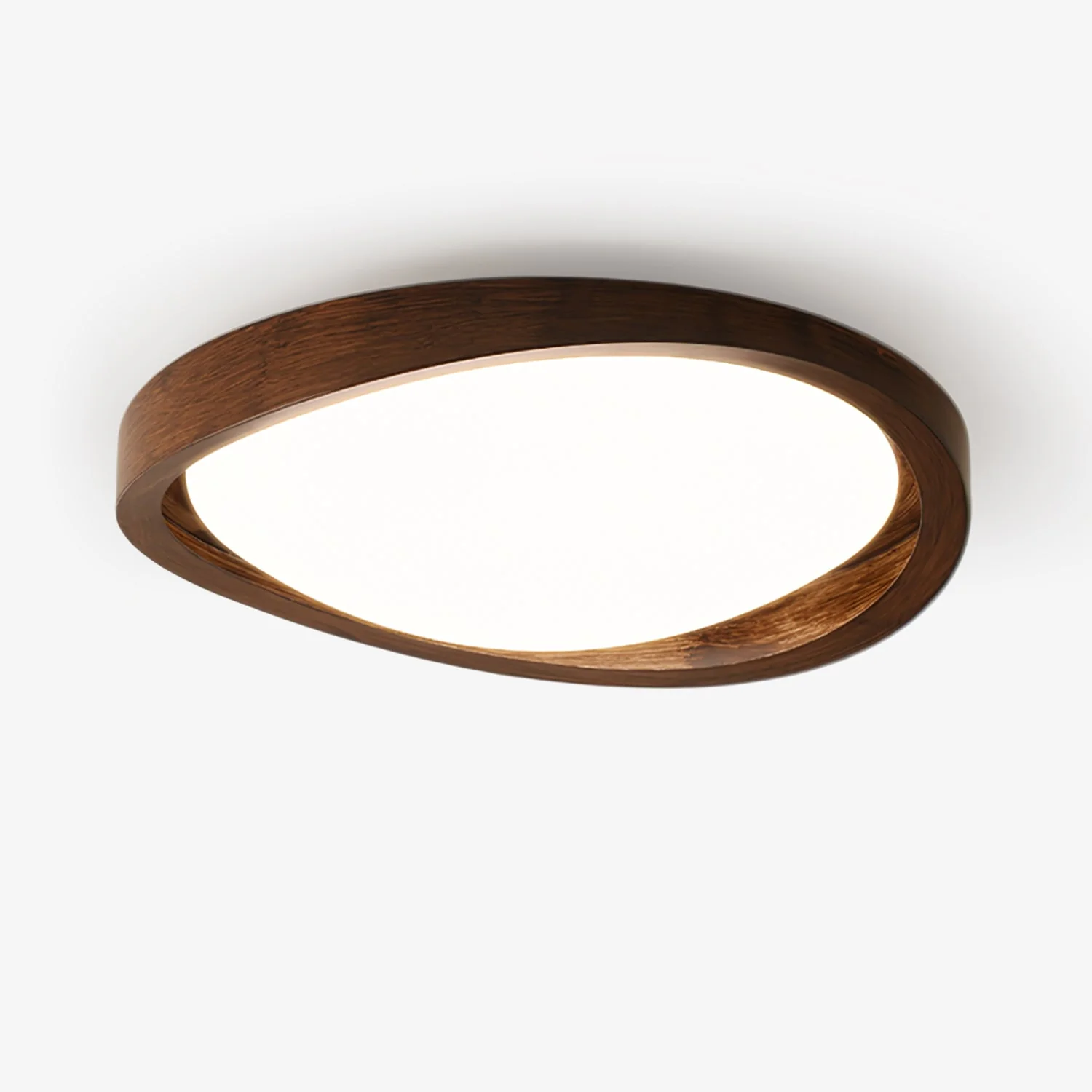 Solara Ceiling Light Walnut Curved Edge Oval Nordic - Image 2