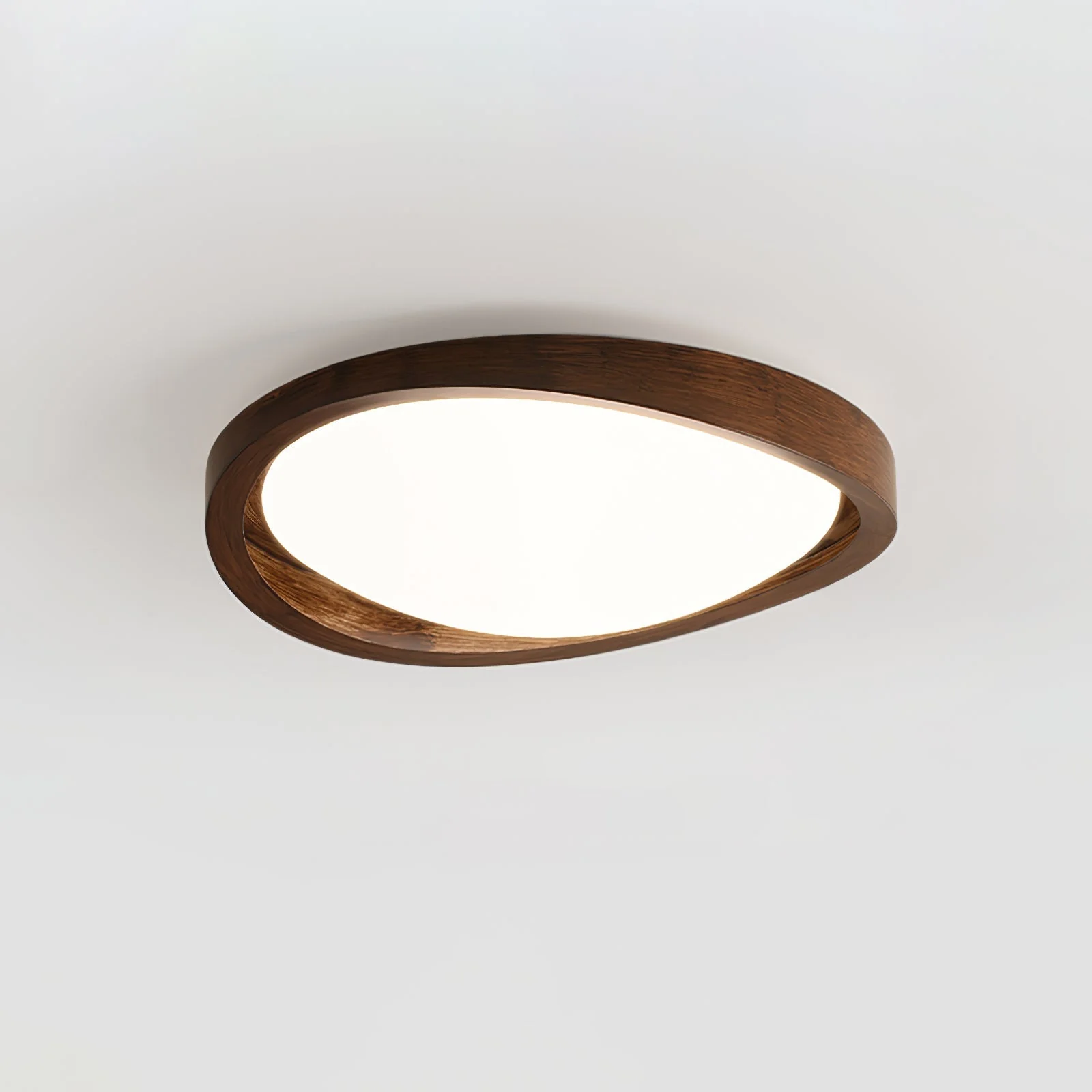 Solara Ceiling Light Walnut Curved Edge Oval Nordic - Image 9