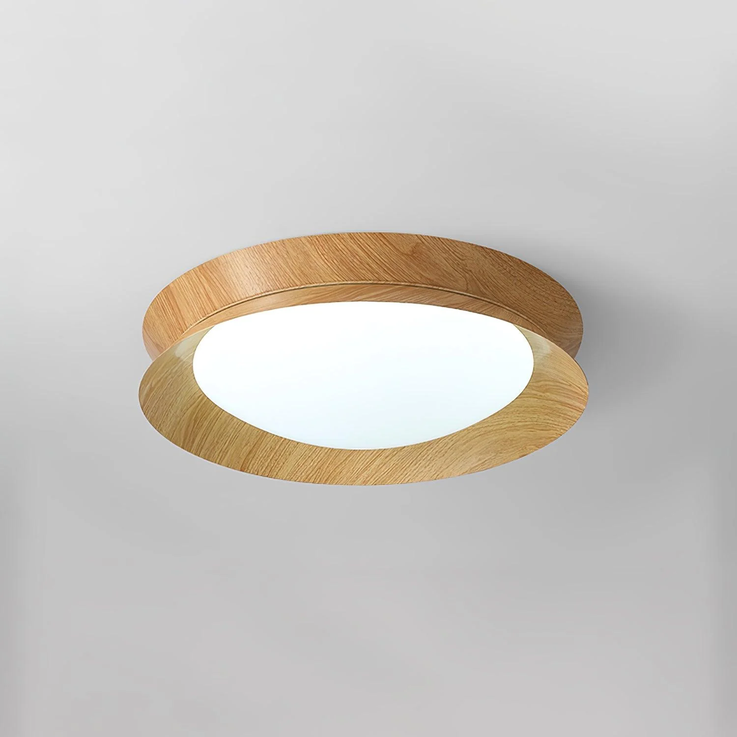 Solara Ceiling Light Wood Ring Double Half Round Nordic - Image 13