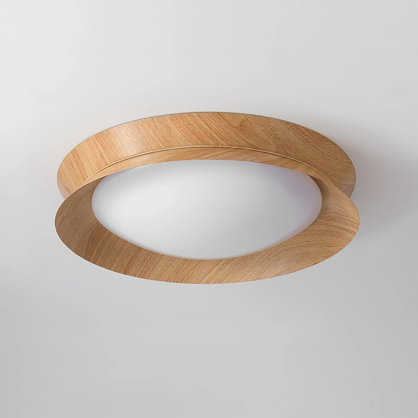 Solara Ceiling Light Wood Ring Double Half Round Nordic - Image 47