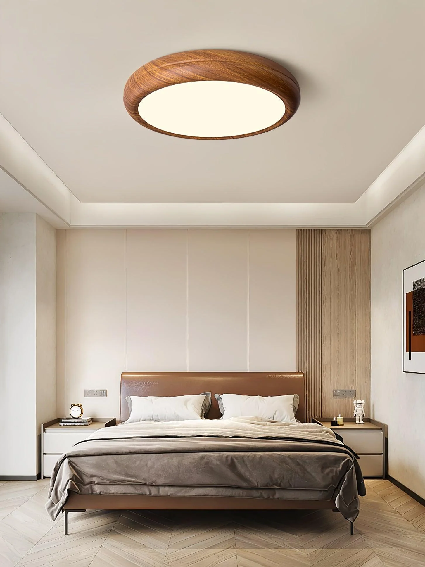 Solara Ceiling Light Woodgrain Round - Image 17