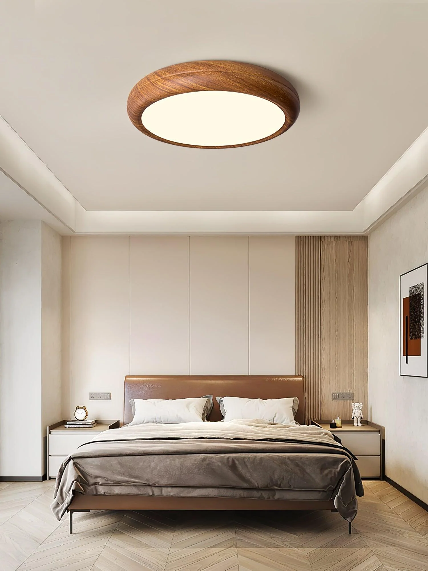 Solara Ceiling Light Woodgrain Round - Image 45