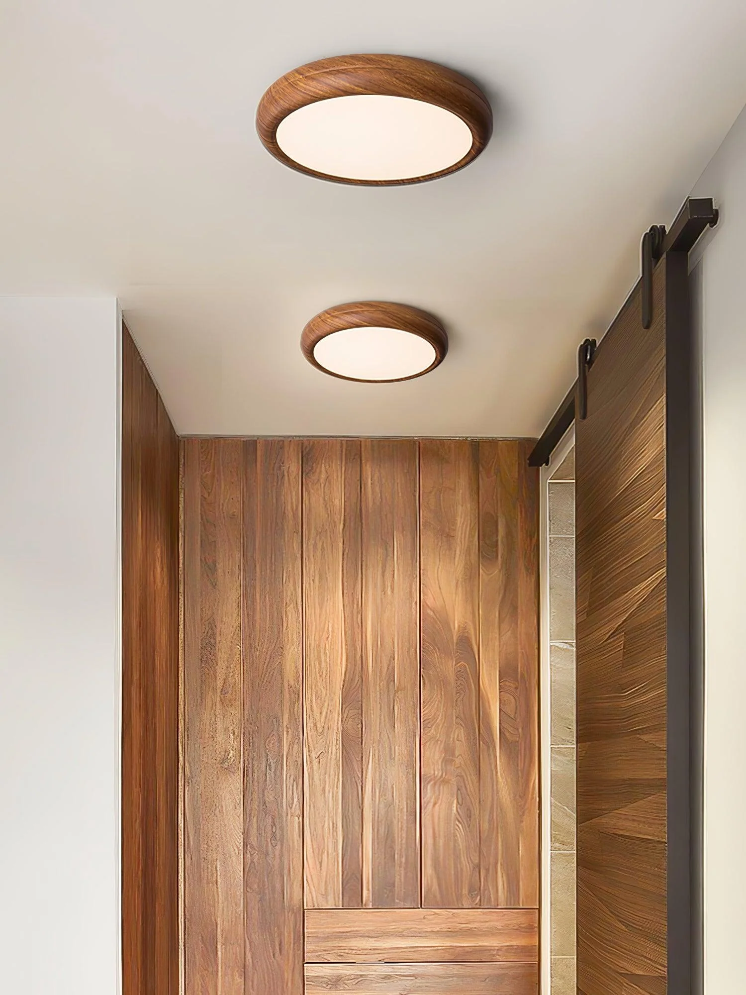 Solara Ceiling Light Woodgrain Round - Image 6
