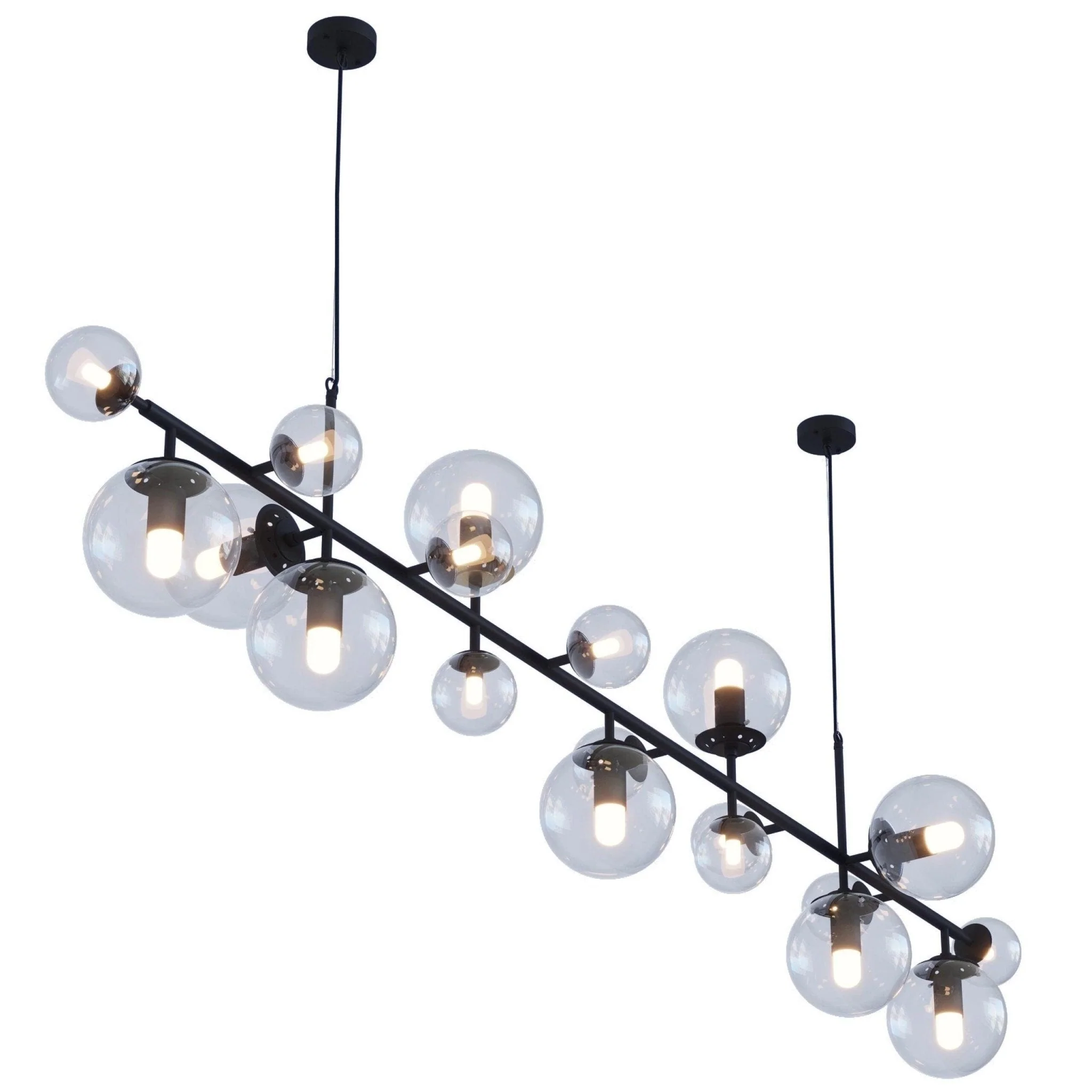 Solara Chandelier Brass Glass Globe - Image 11
