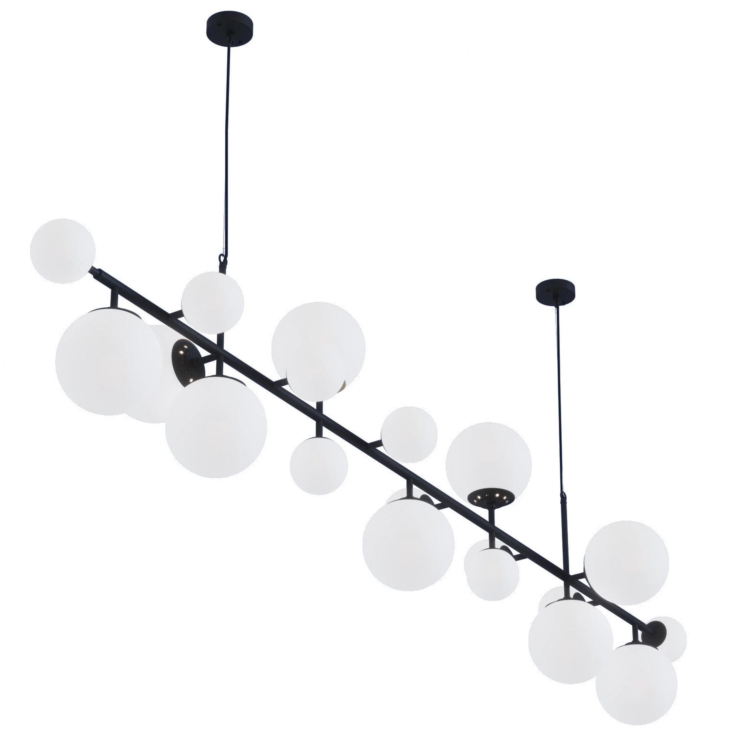 Solara Chandelier Brass Glass Globe - Image 14