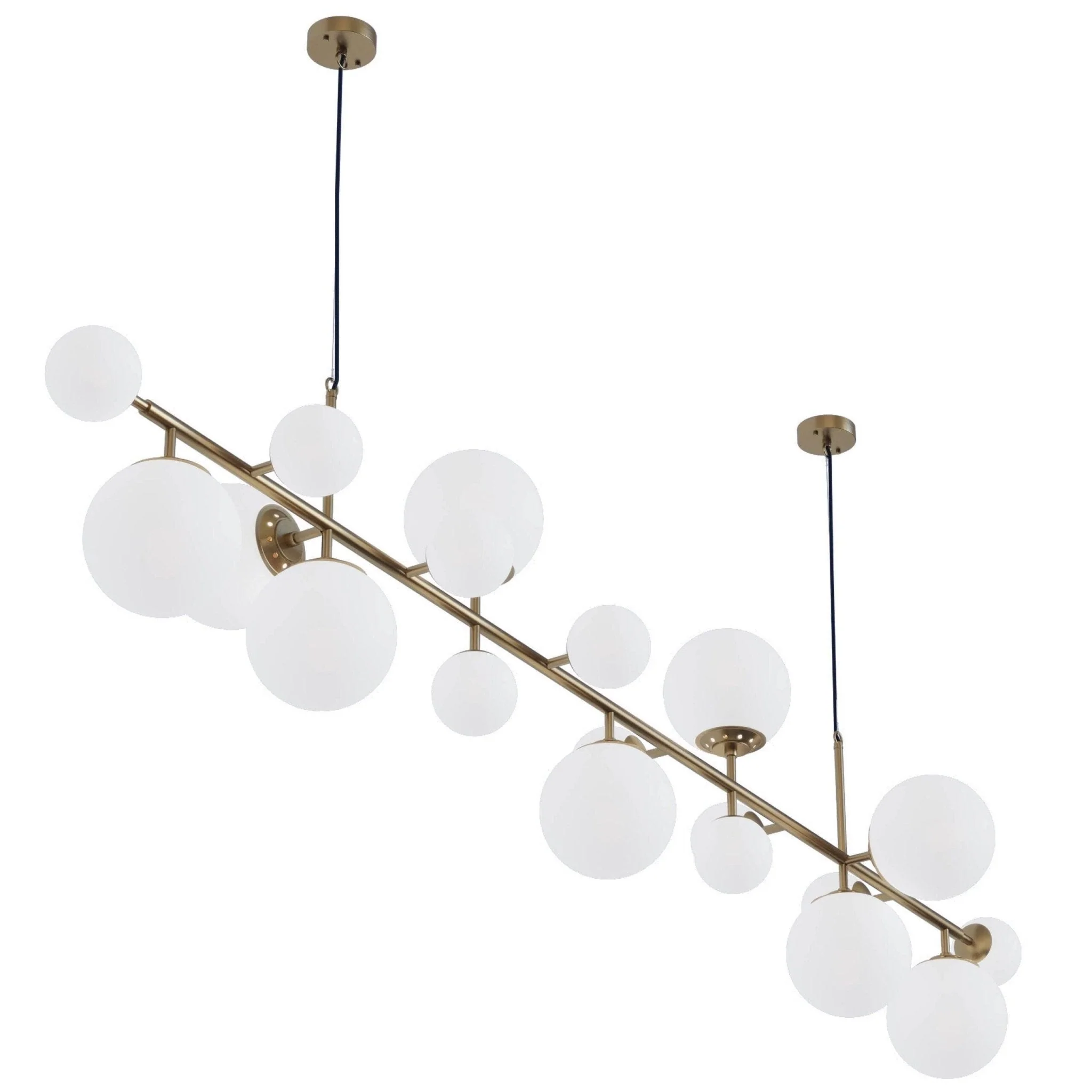Solara Chandelier Brass Glass Globe - Image 16