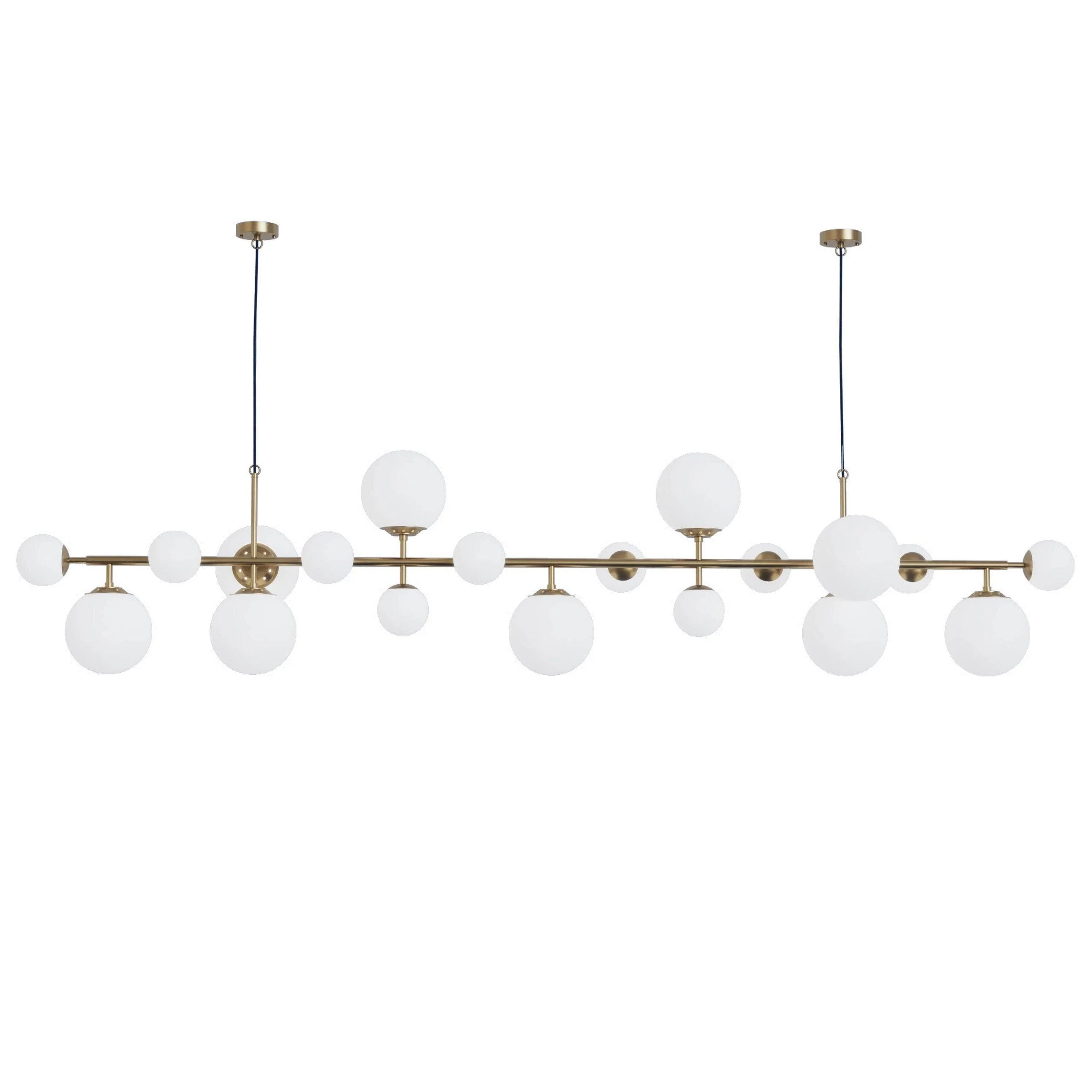 Solara Chandelier Brass Glass Globe - Image 4