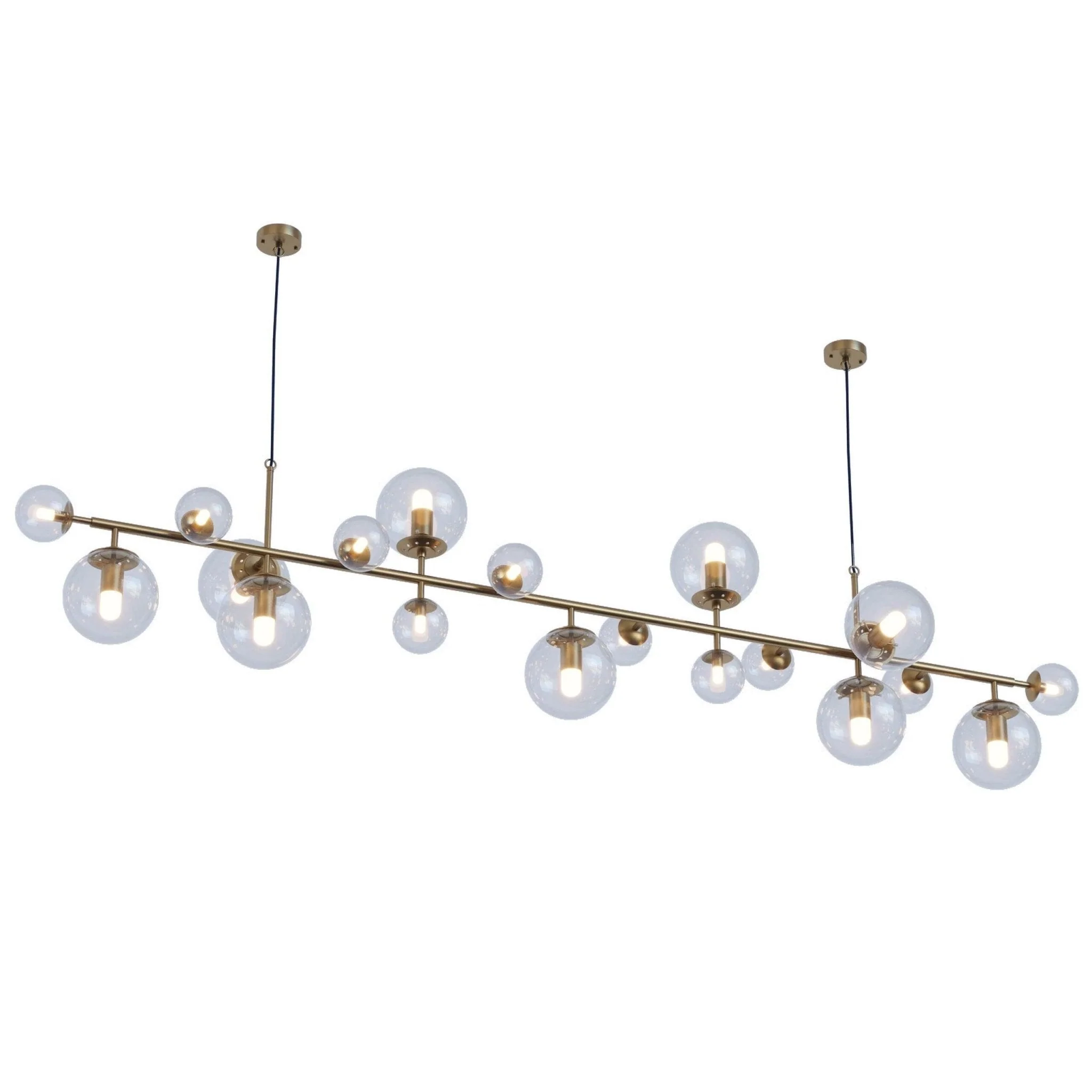 Solara Chandelier Brass Glass Globe - Image 6