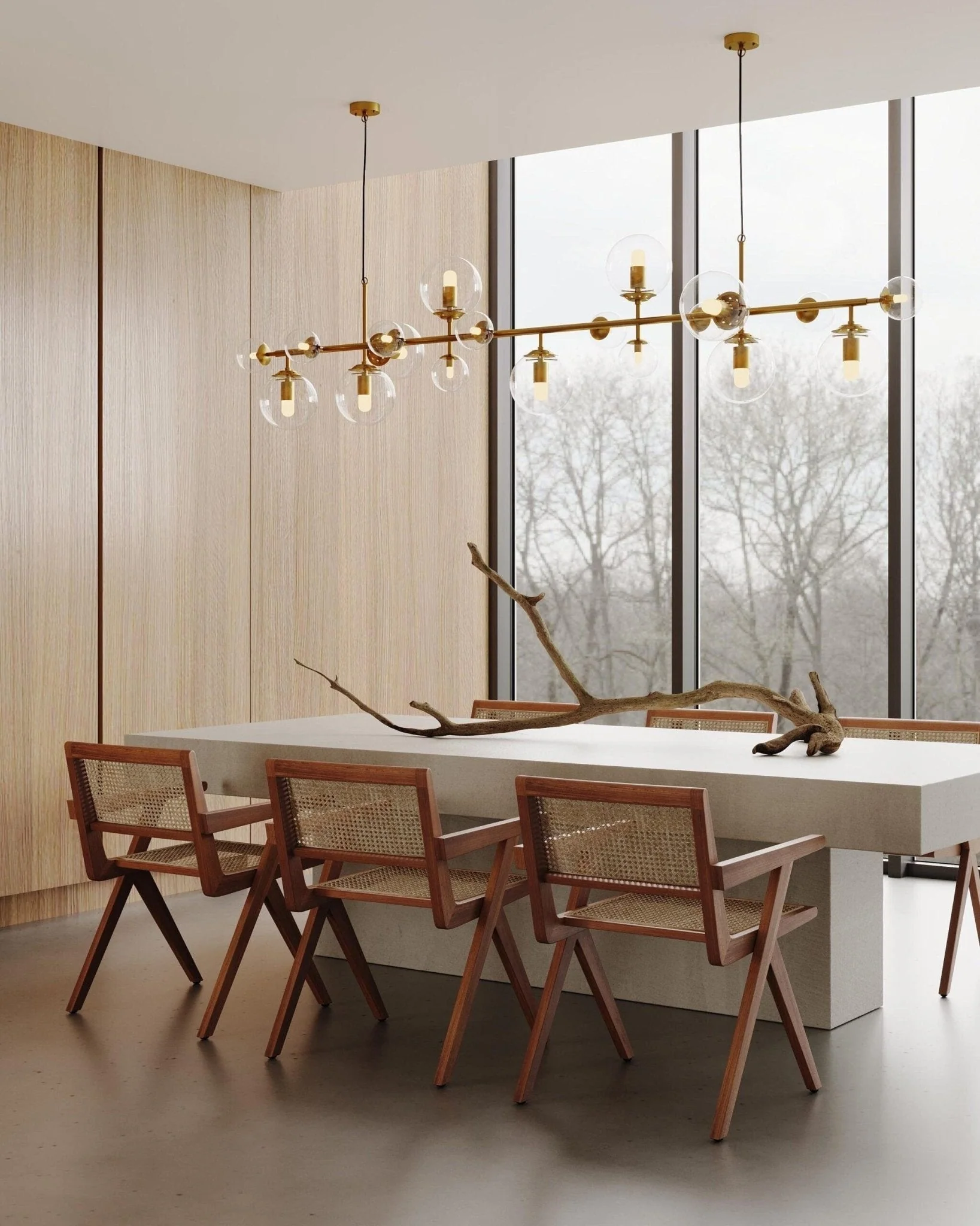 Solara Chandelier Brass Glass Globe - Image 7