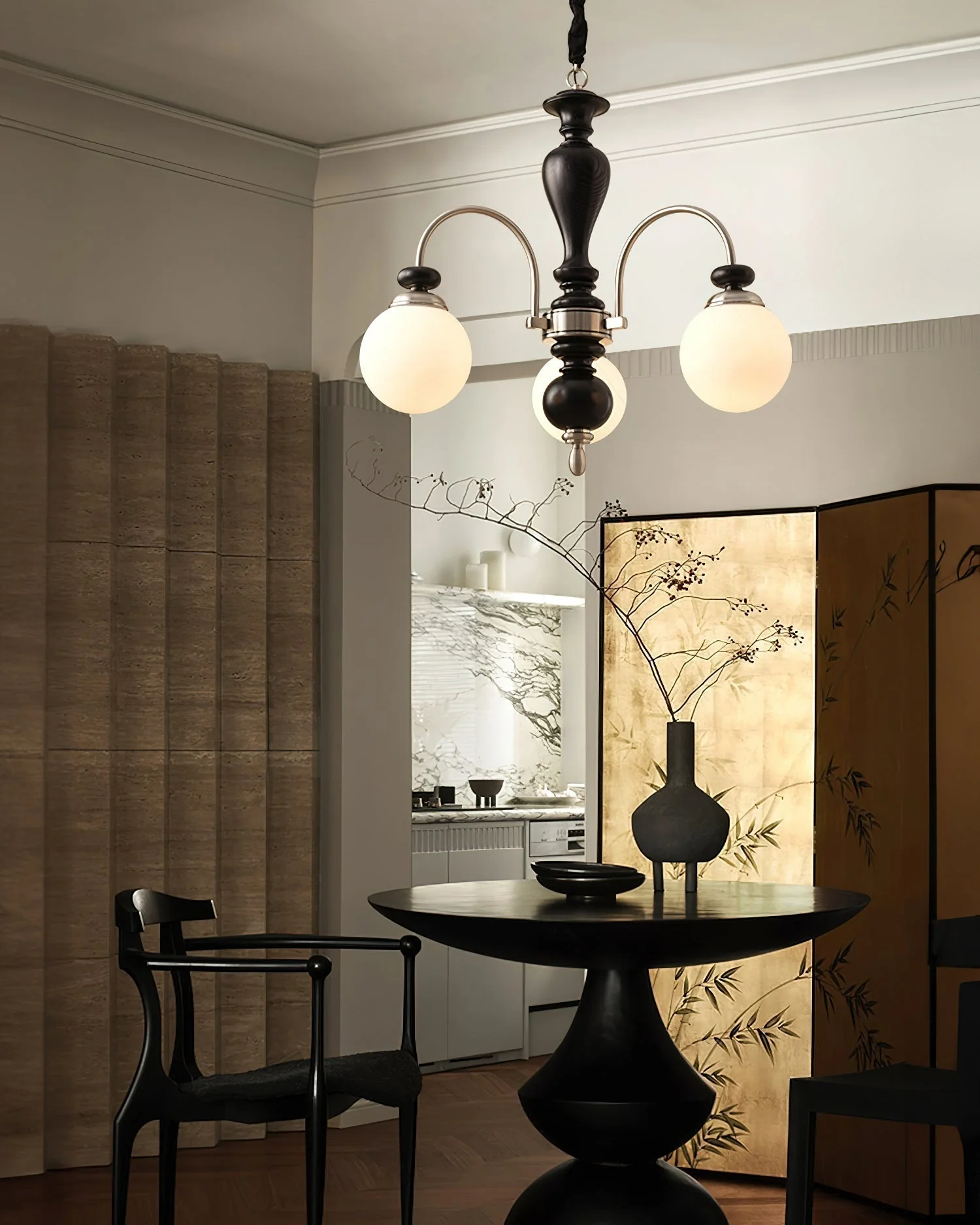 Solara Chandelier Classic Wooden Brass - Image 19