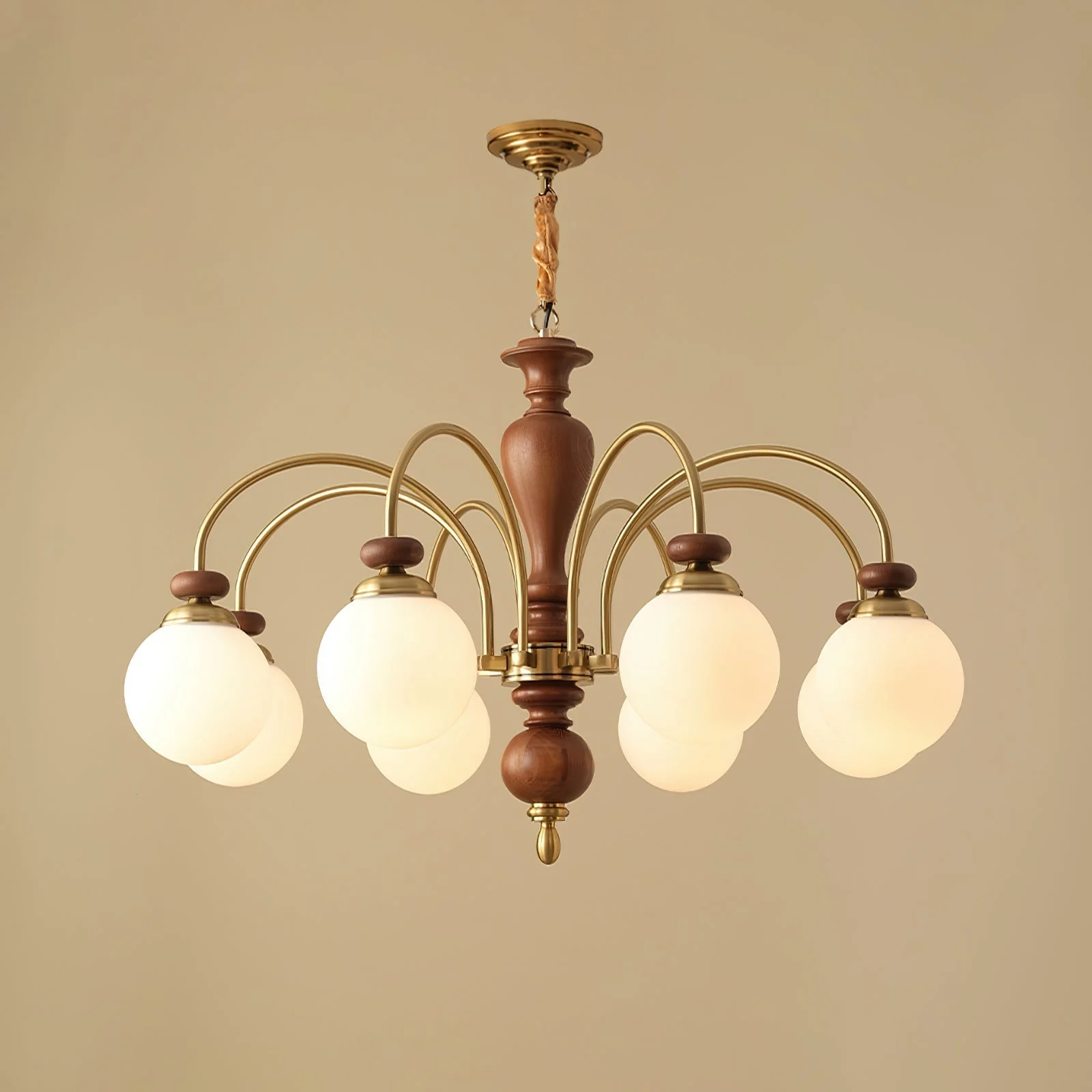 Solara Chandelier Classic Wooden Brass - Image 8