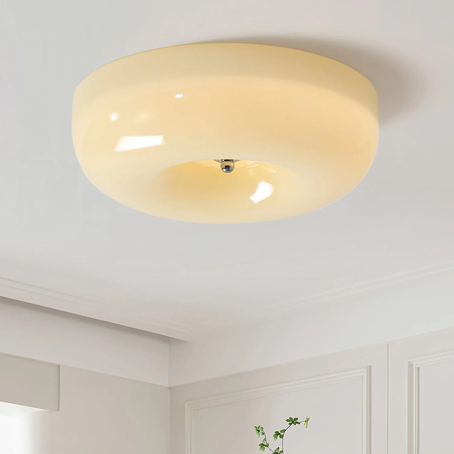 Solara Chandelier Cream Pudding with Blown Glass - Image 16