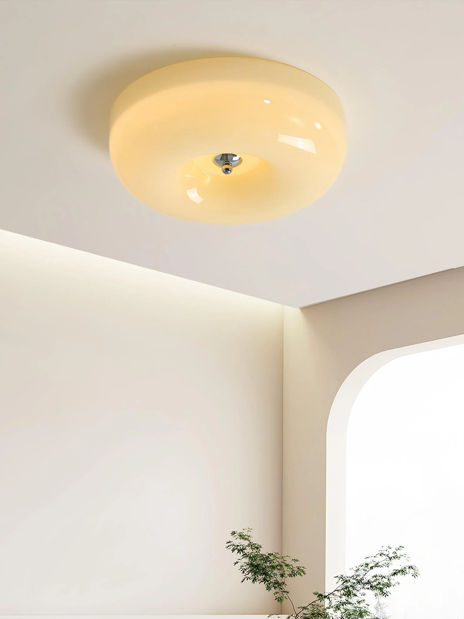 Solara Chandelier Cream Pudding with Blown Glass - Image 23