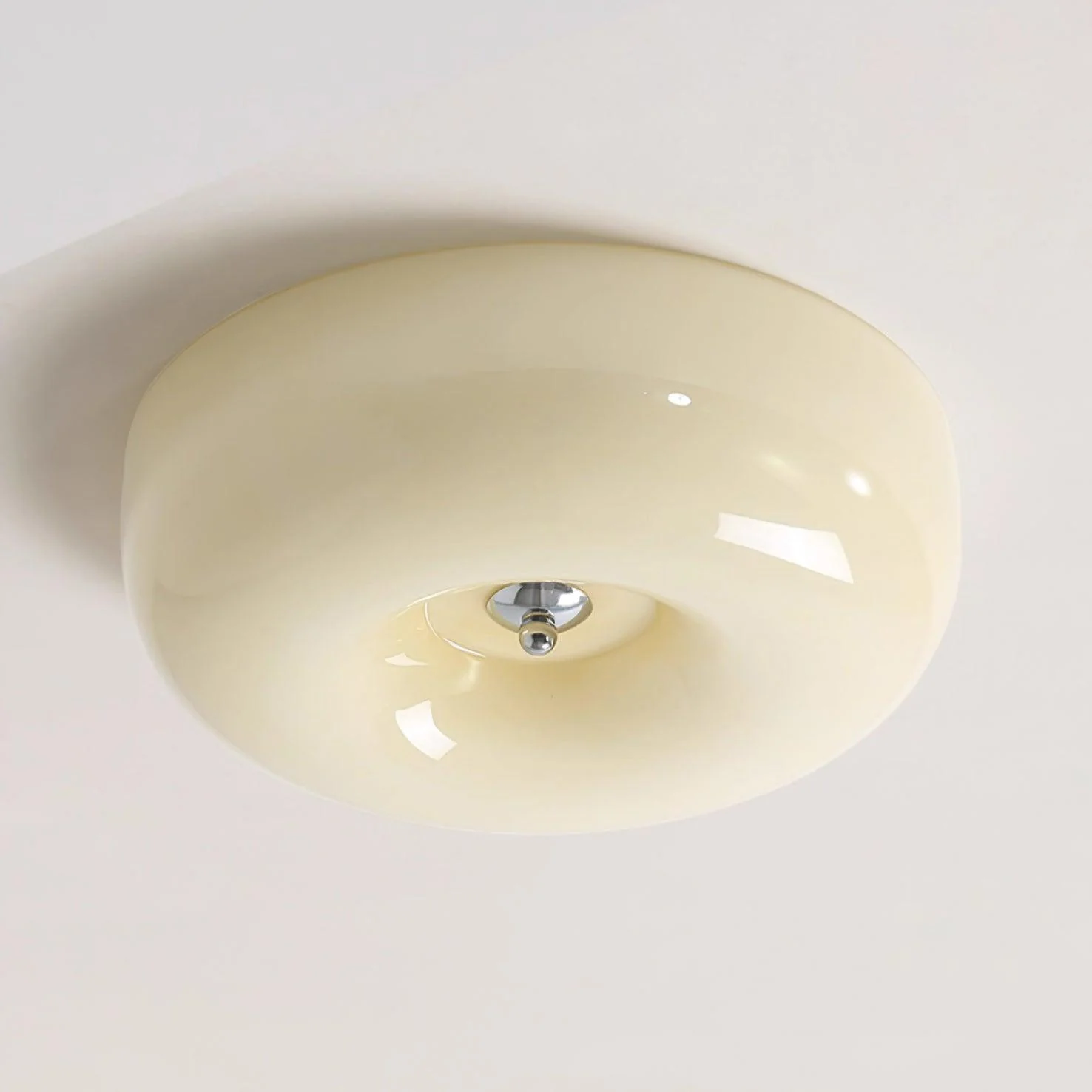 Solara Chandelier Cream Pudding with Blown Glass - Image 24