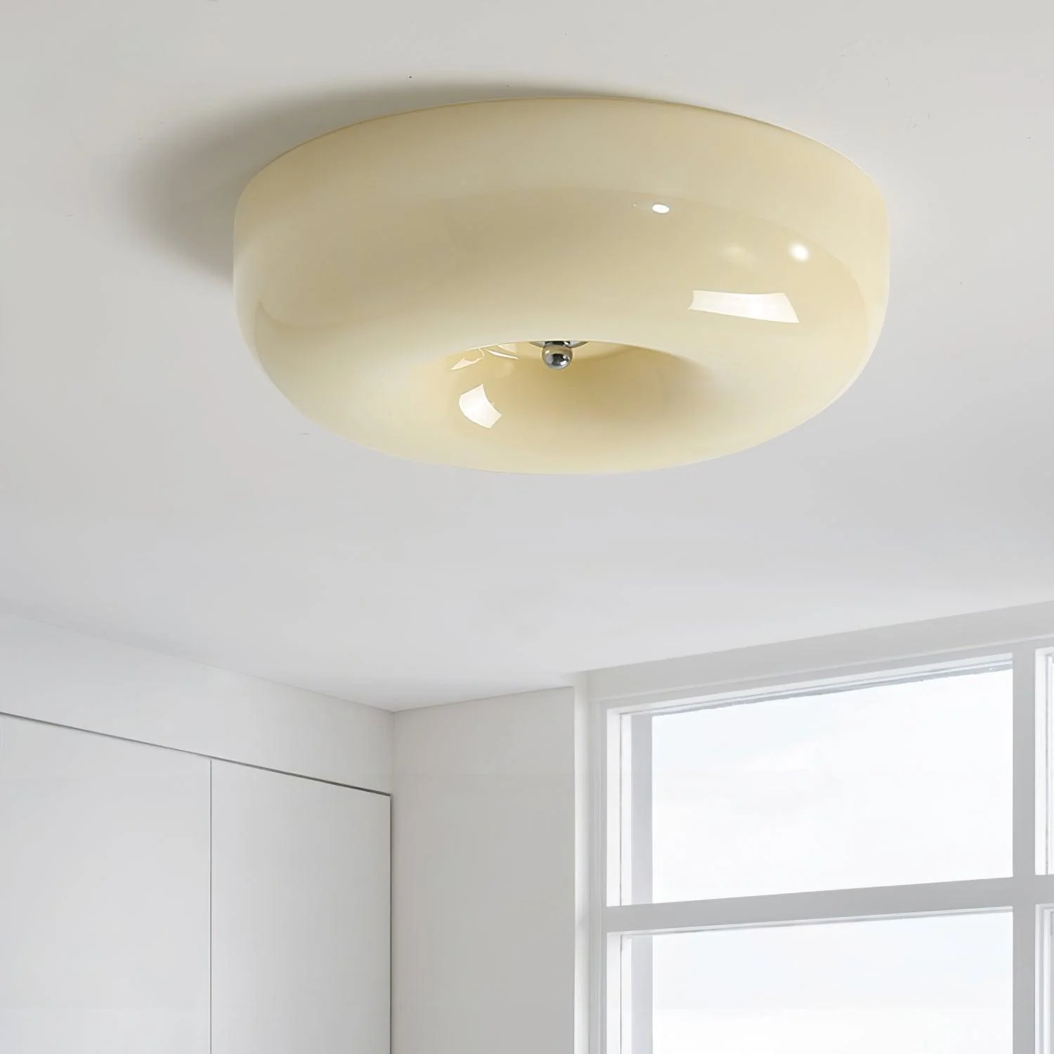 Solara Chandelier Cream Pudding with Blown Glass - Image 27