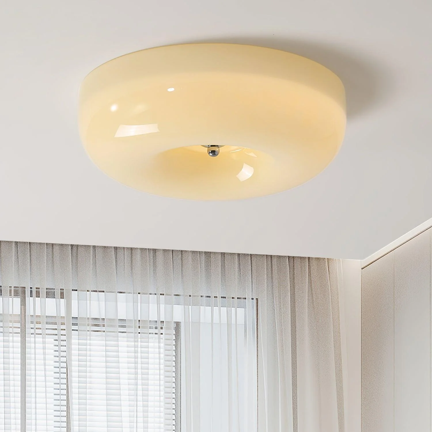 Solara Chandelier Cream Pudding with Blown Glass - Image 28