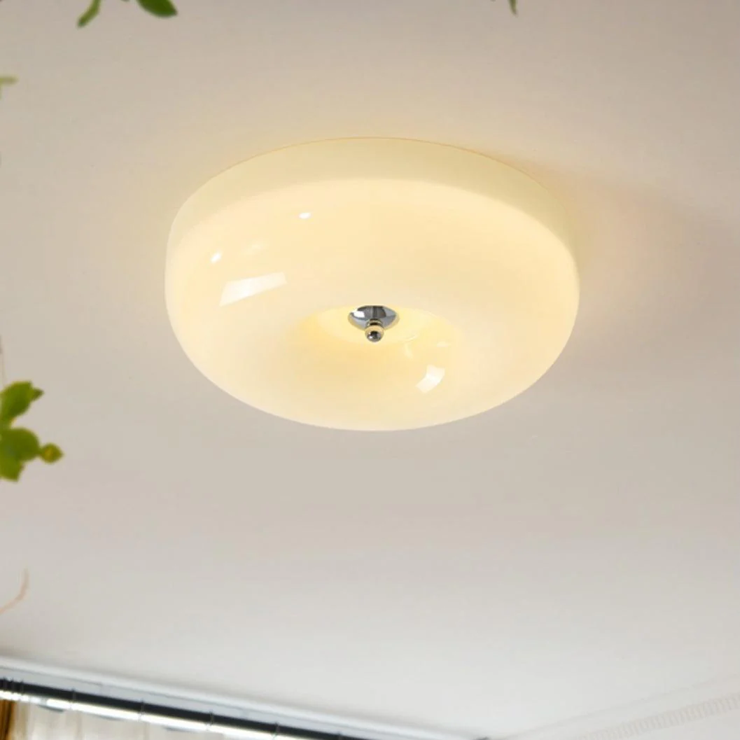 Solara Chandelier Cream Pudding with Blown Glass - Image 4