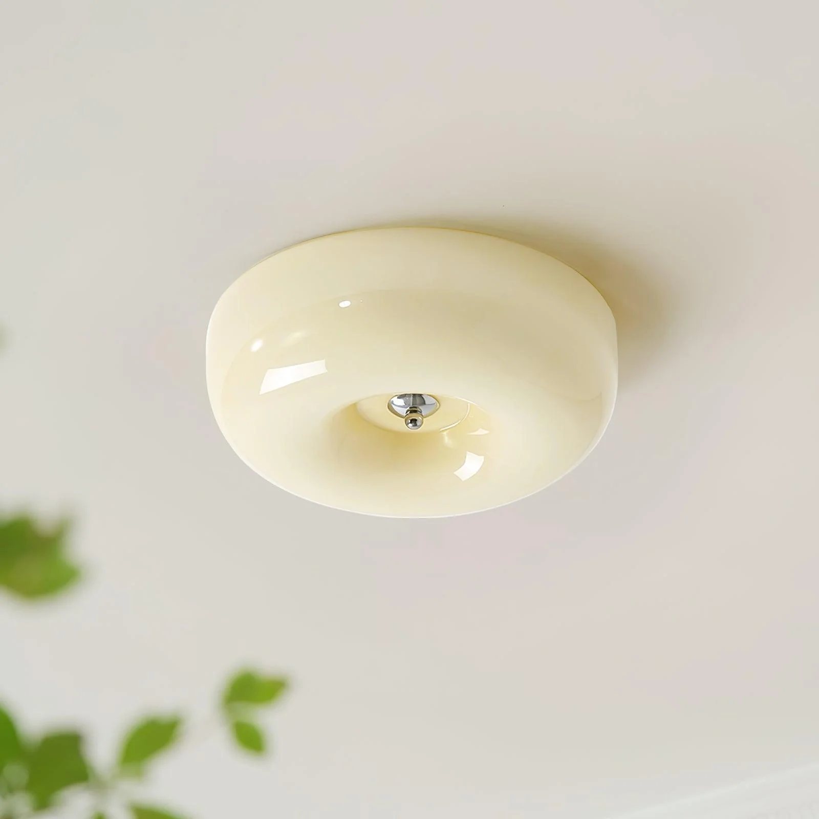 Solara Chandelier Cream Pudding with Blown Glass - Image 42