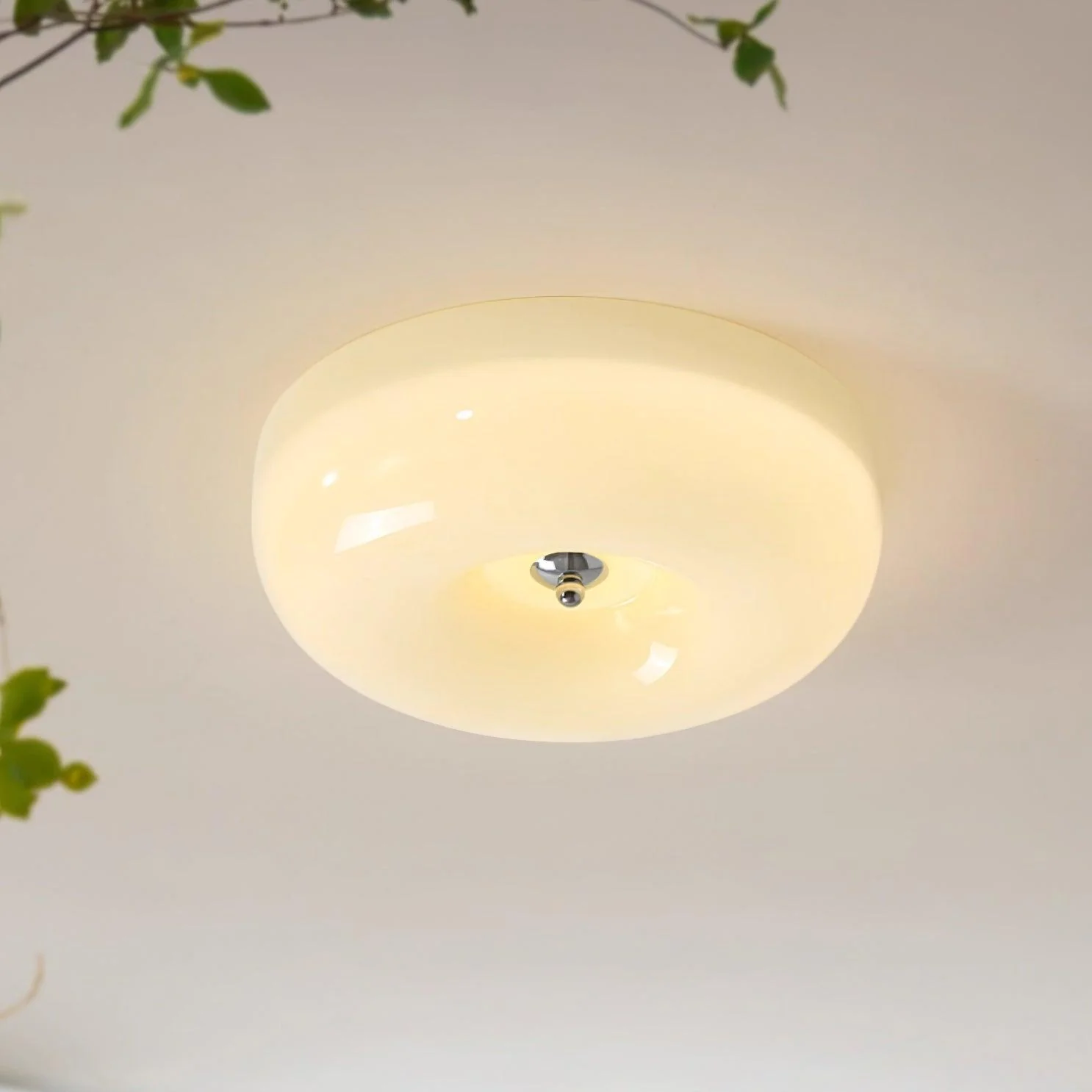 Solara Chandelier Cream Pudding with Blown Glass - Image 43