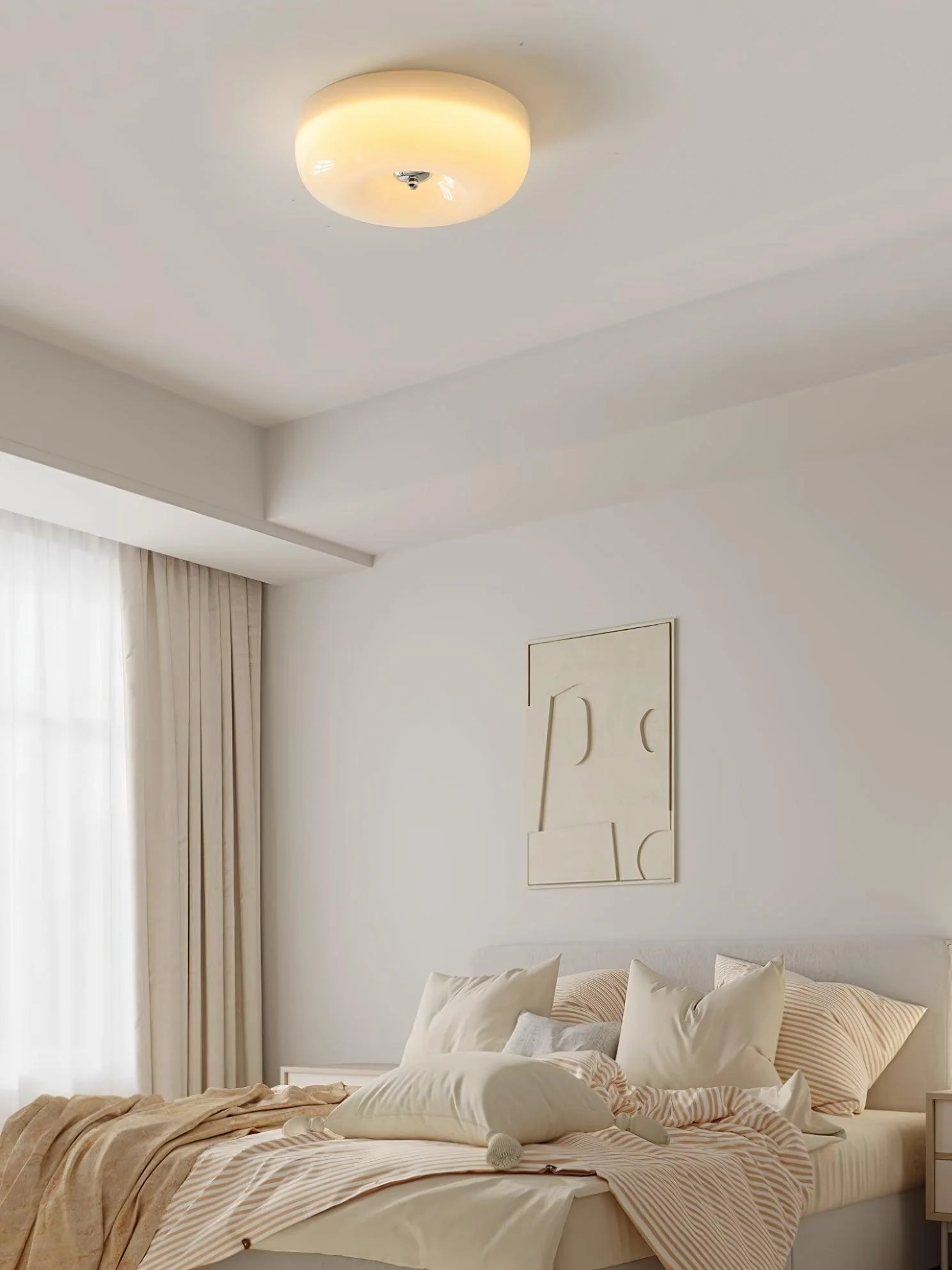 Solara Chandelier Cream Pudding with Blown Glass - Image 56