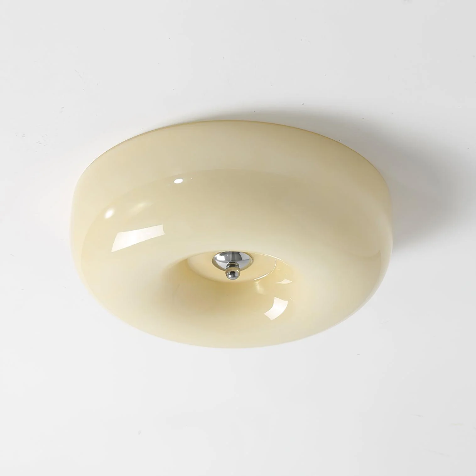 Solara Chandelier Cream Pudding with Blown Glass - Image 9
