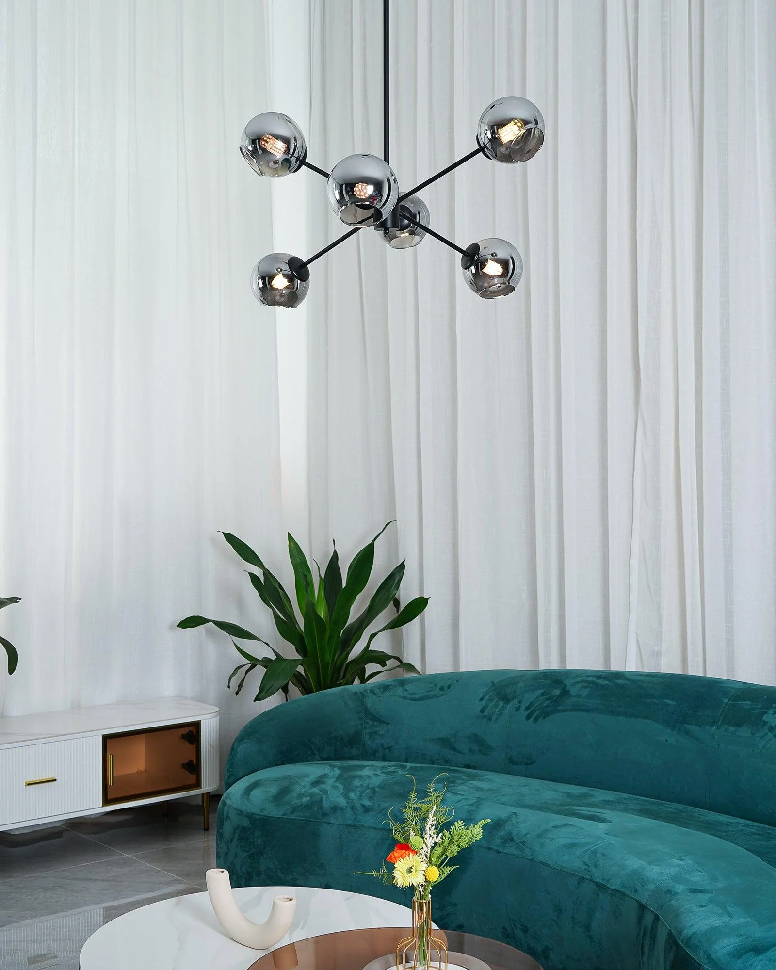 Solara Chandelier Staggered Glass 6-Light - Image 15
