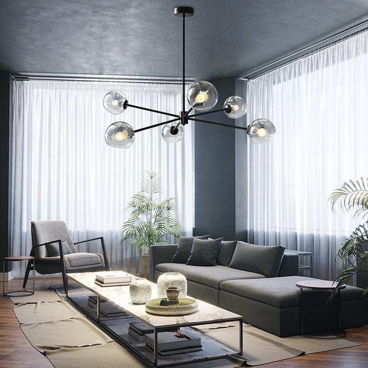 Solara Chandelier Staggered Glass 6-Light - Image 4