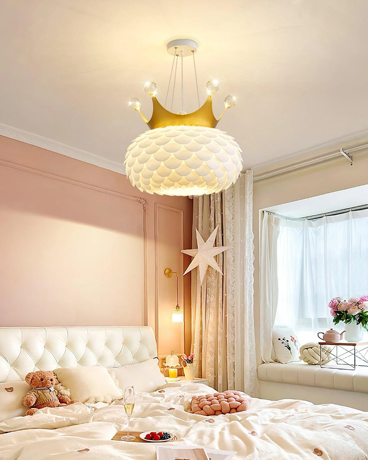 Solara Pendant Lamp Scalloped Crown Whimsical - Image 23