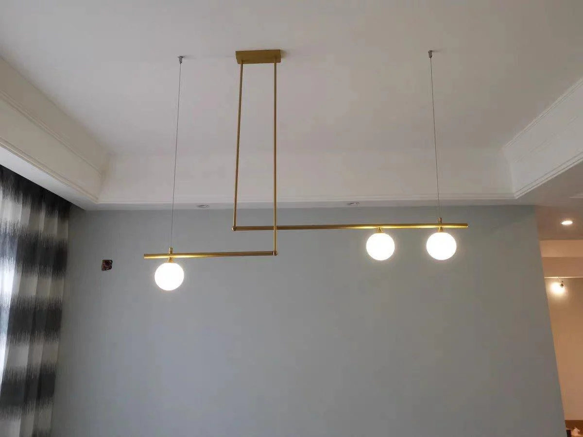 Solara Pendant Lamp Brass Linear Satellite Minimalist - Image 2