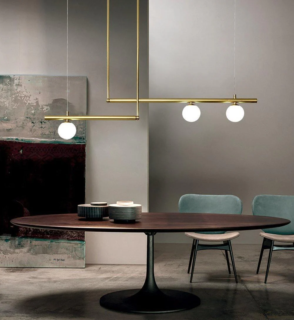 Solara Pendant Lamp Brass Linear Satellite Minimalist - Image 28
