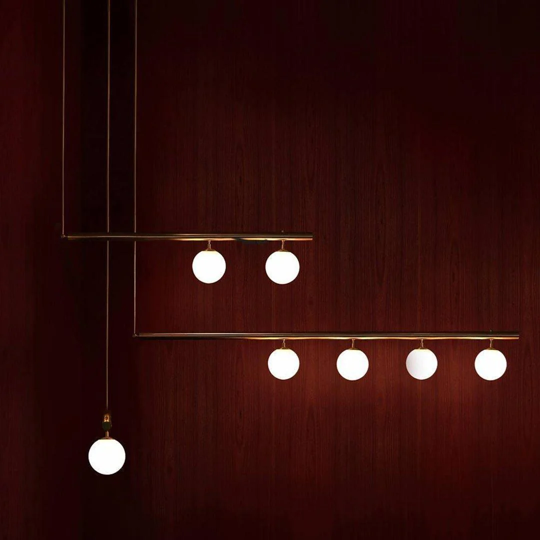 Solara Pendant Lamp Brass Linear Satellite Minimalist - Image 32