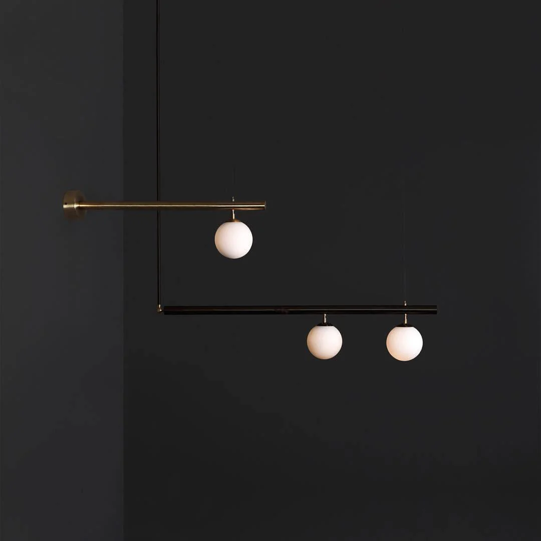 Solara Pendant Lamp Brass Linear Satellite Minimalist - Image 33