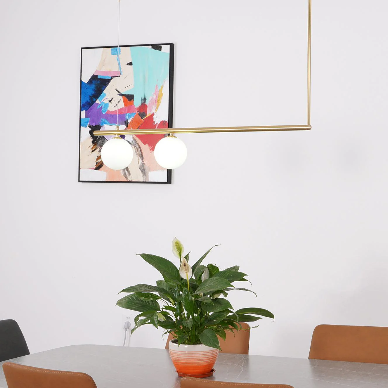 Solara Pendant Lamp Brass Linear Satellite Minimalist - Image 68
