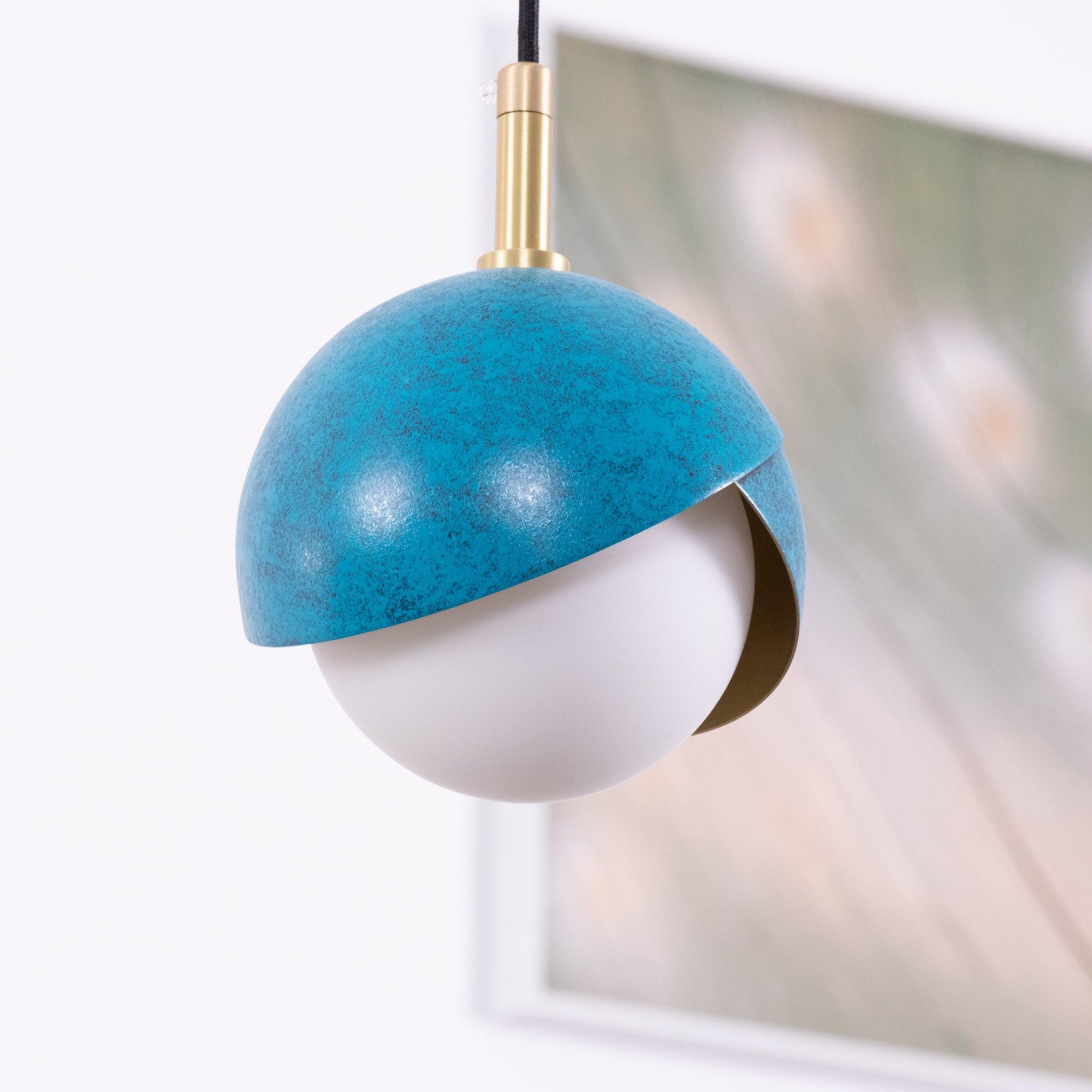 Solara Pendant Lamp Brass Nested Opal Globe Modern - Image 10