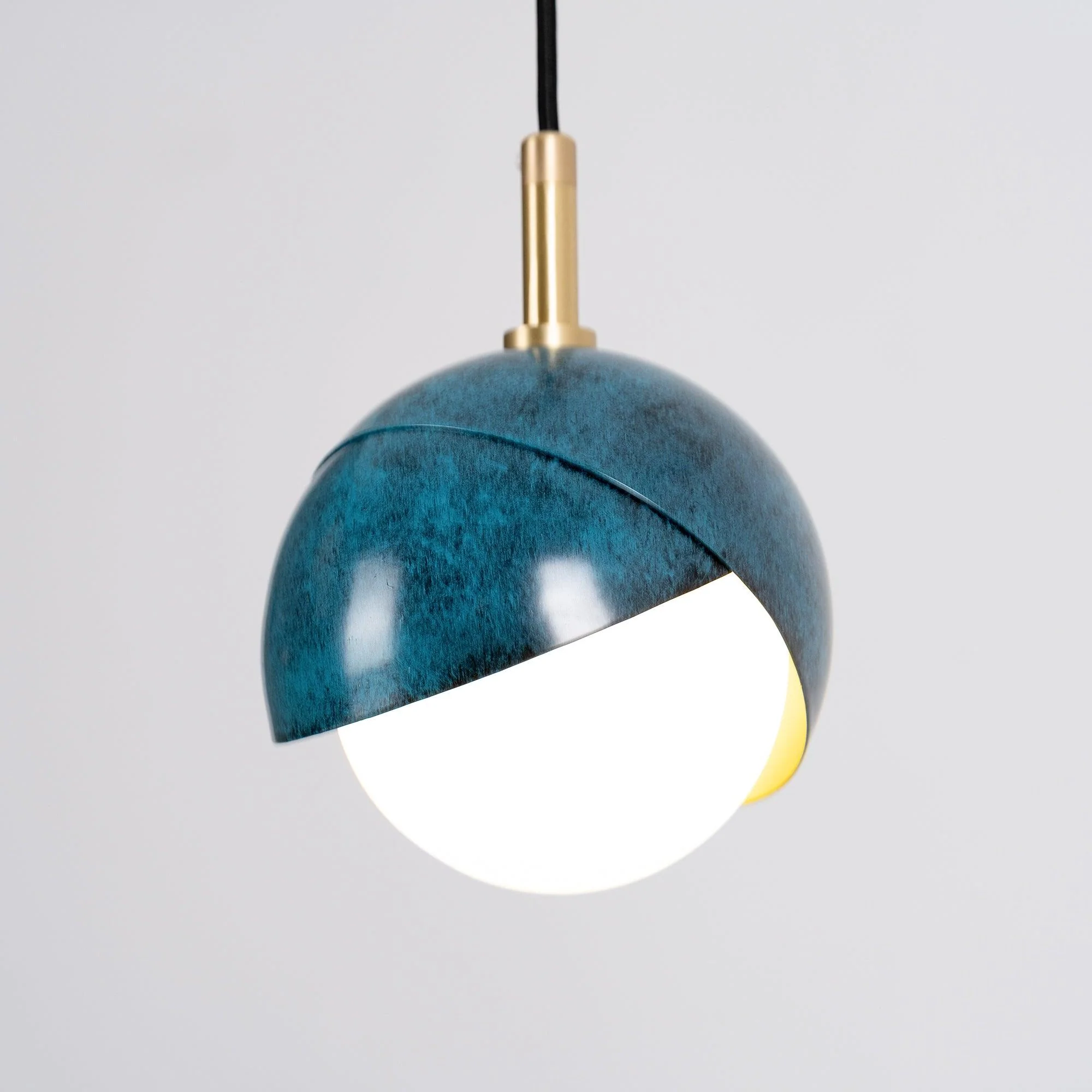 Solara Pendant Lamp Brass Nested Opal Globe Modern - Image 16