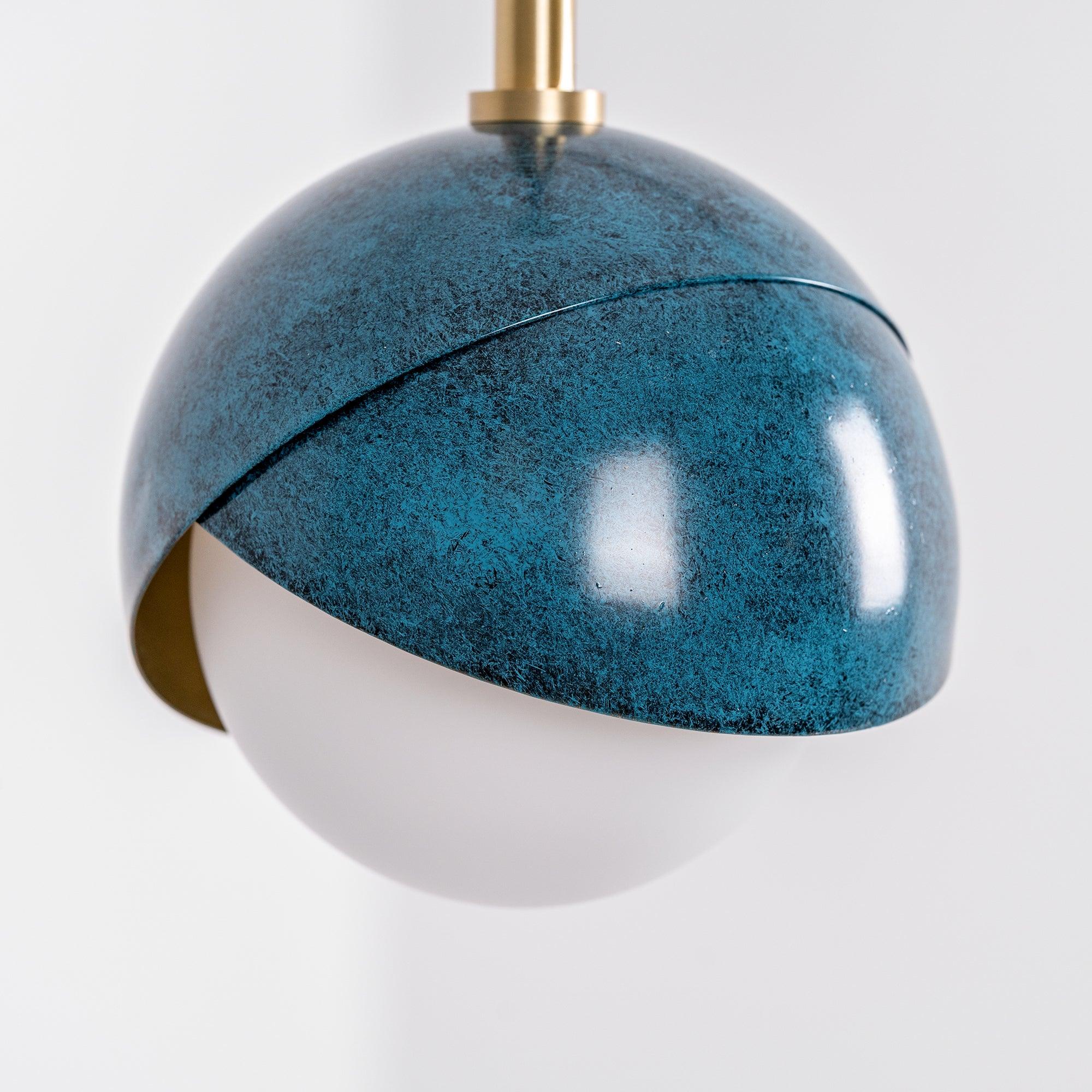 Solara Pendant Lamp Brass Nested Opal Globe Modern - Image 2