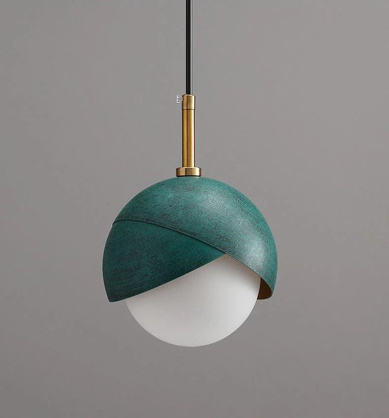 Solara Pendant Lamp Brass Nested Opal Globe Modern - Image 23