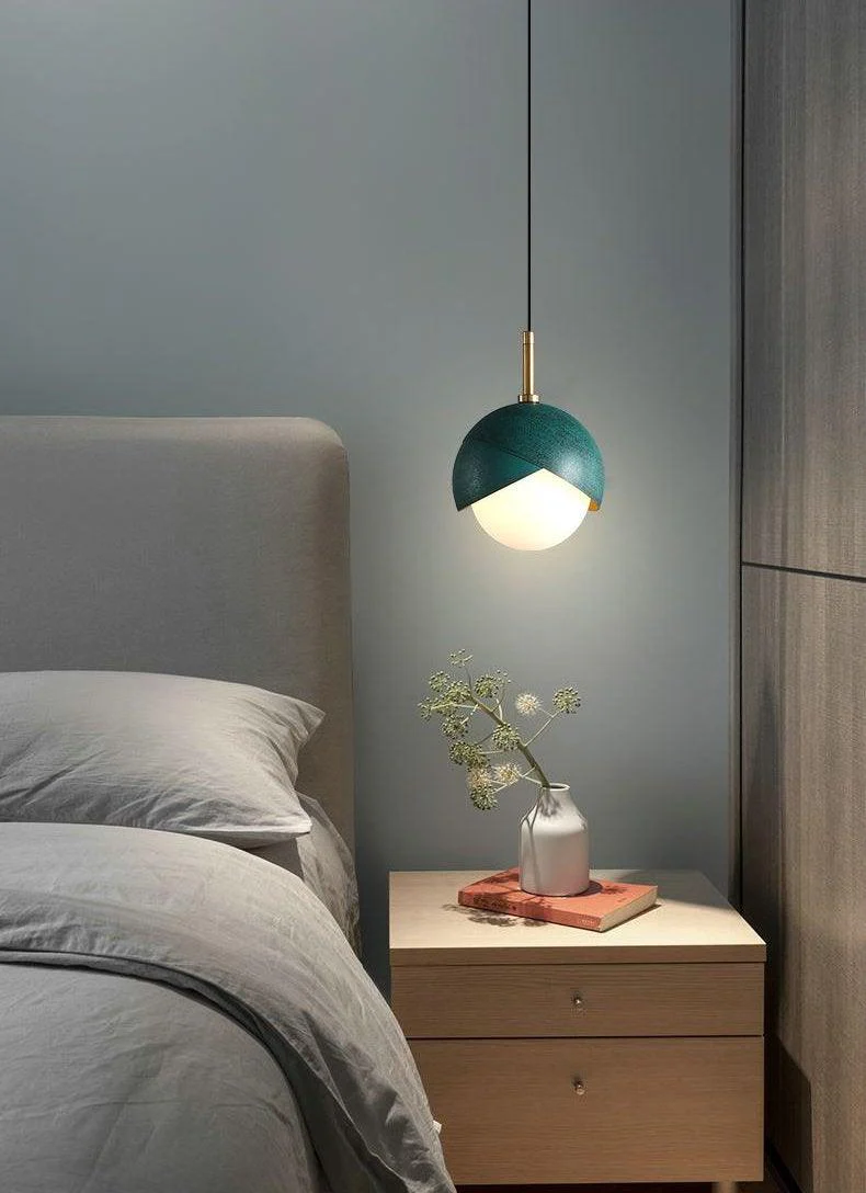 Solara Pendant Lamp Brass Nested Opal Globe Modern - Image 25