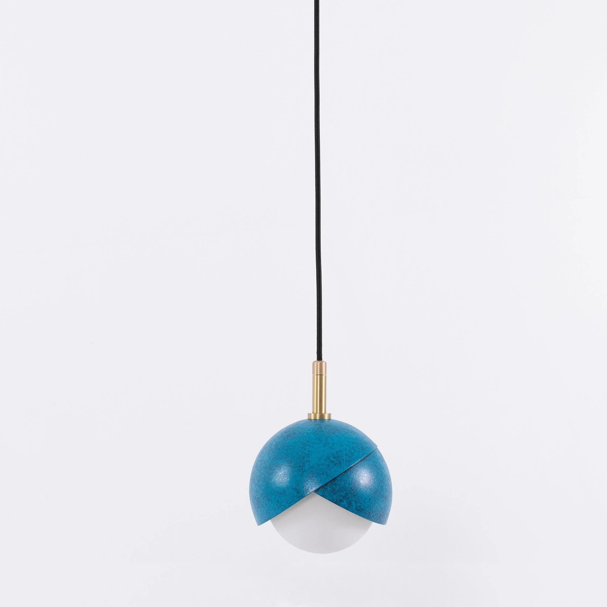 Solara Pendant Lamp Brass Nested Opal Globe Modern - Image 3